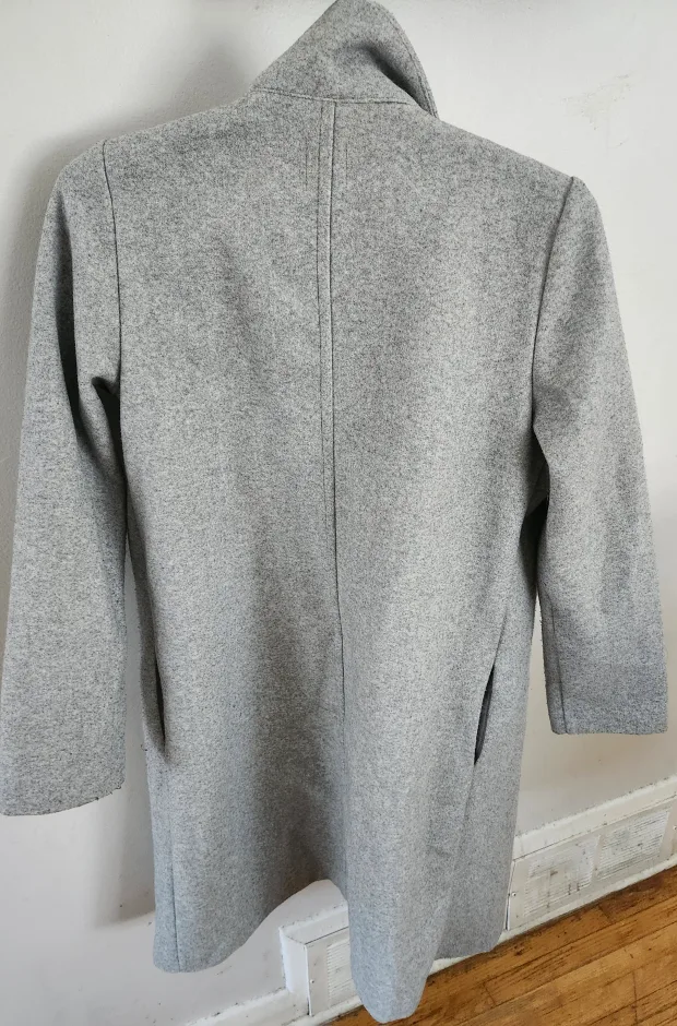 Zara Grey Longline Coat - Size 26 image indicator(2)