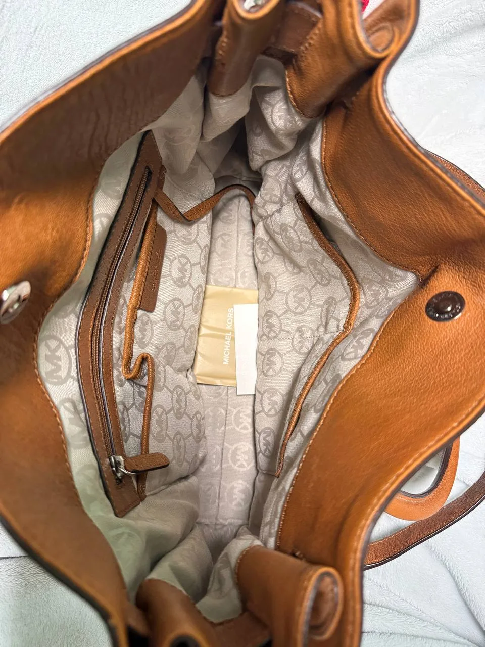 Michael Kors Brown Leather Satchel Handbag image indicator(2)