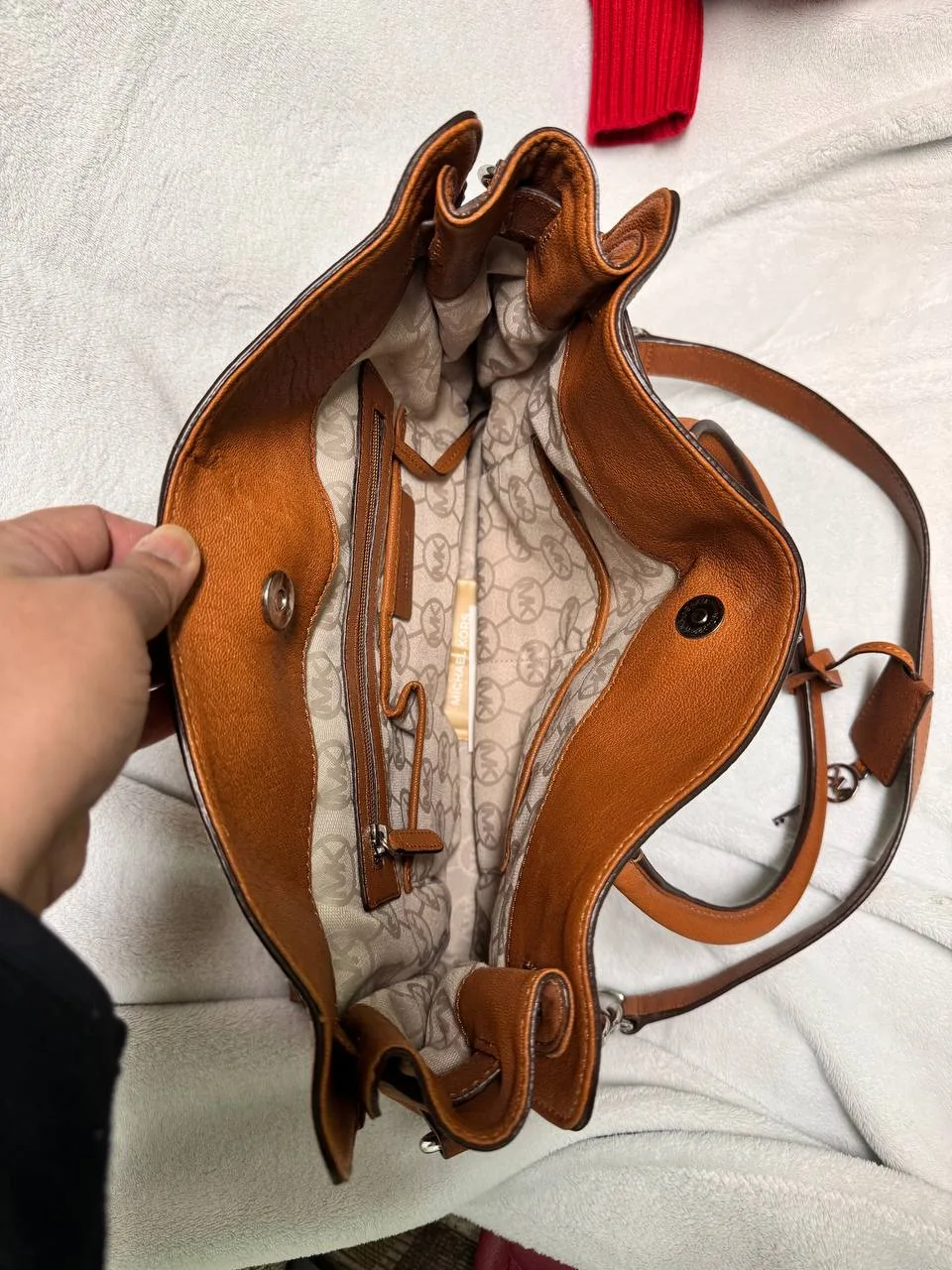 Michael Kors Brown Leather Satchel Handbag image indicator(3)