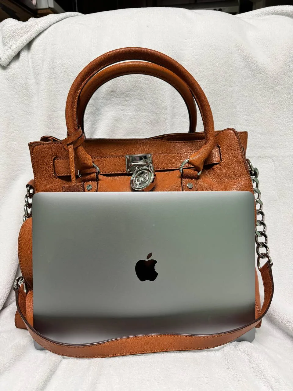 Michael Kors Brown Leather Satchel Handbag image indicator(4)