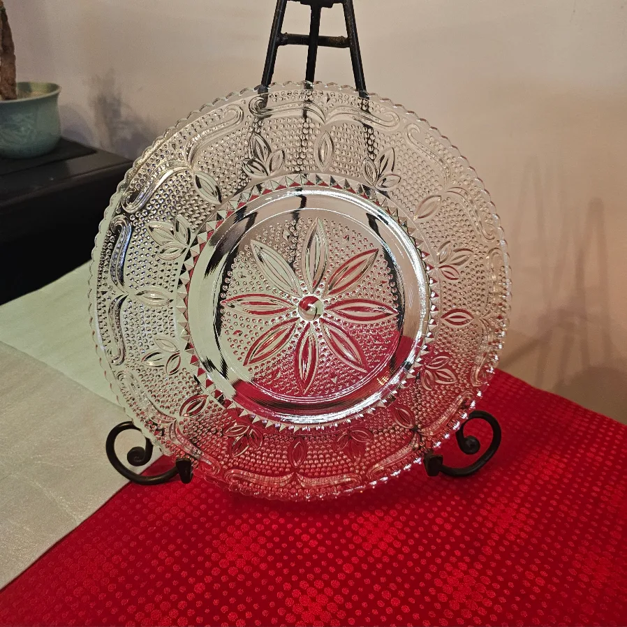 🧡 Vintage Federal Glass "Heritage Clear" glass plate image indicator(2)