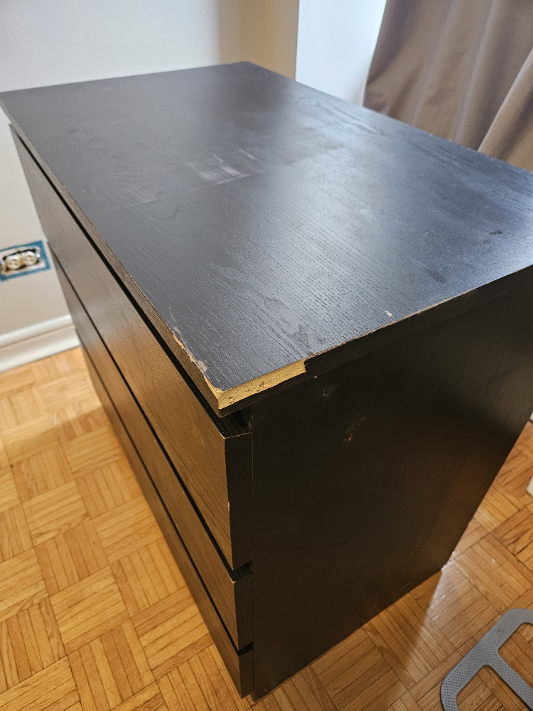 IKEA MALM 3-Drawer Chest - Black-Brown - photo 2