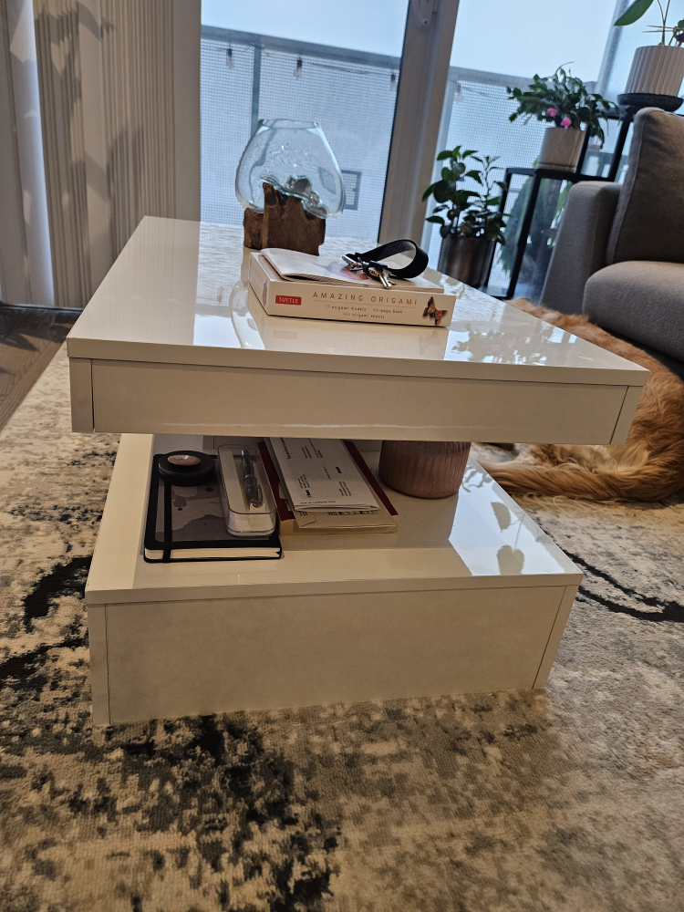 White Two-Tiered Coffee Table - photo 4