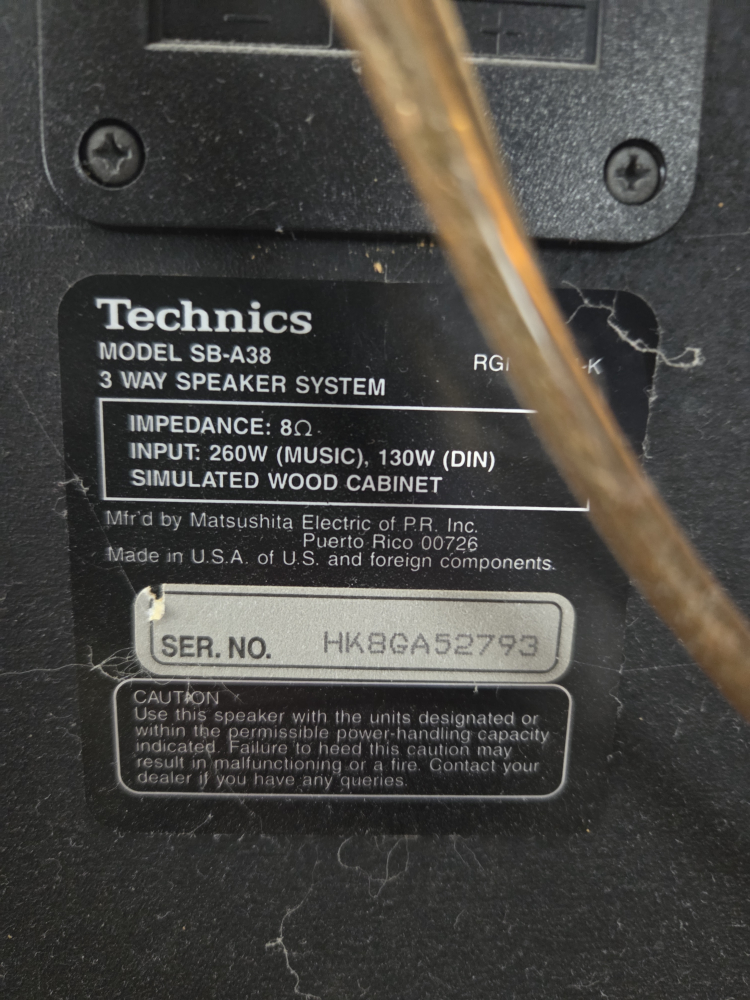 Technics SB-A38 3-Way Speakers - photo 2