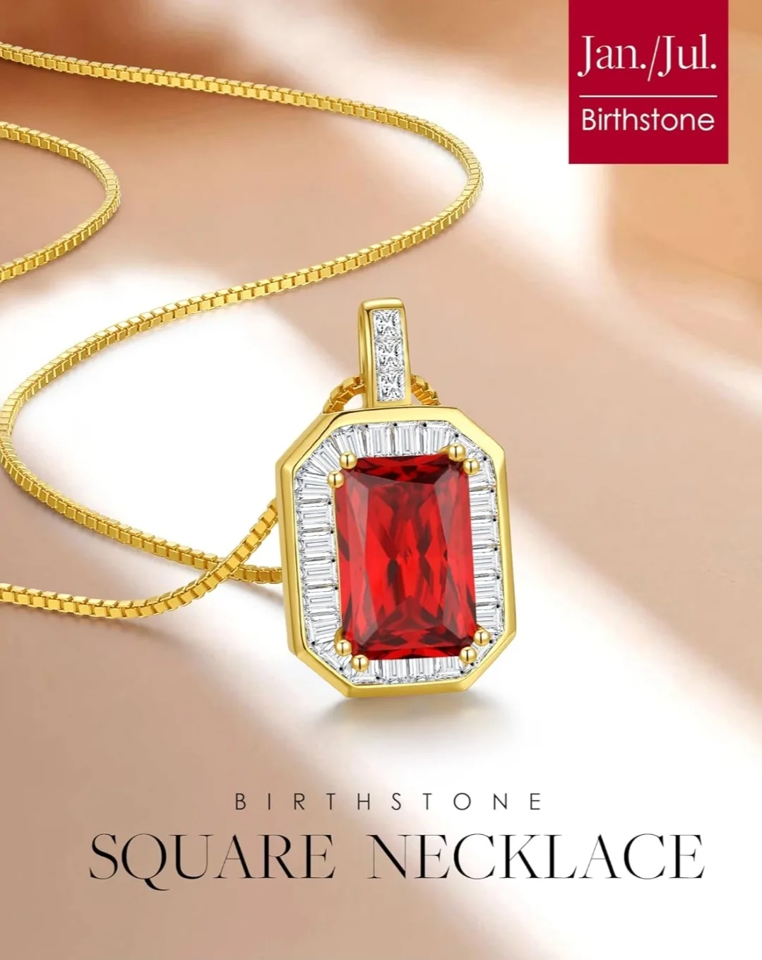 Birthstone Necklace 18K Gold Plated Sterling Silver Gift for Mom image indicator(6)