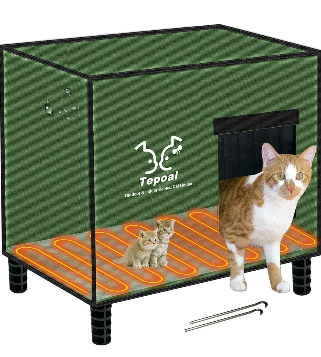 Tepoal Outdoor & Indoor Heated Cat House - photo 5