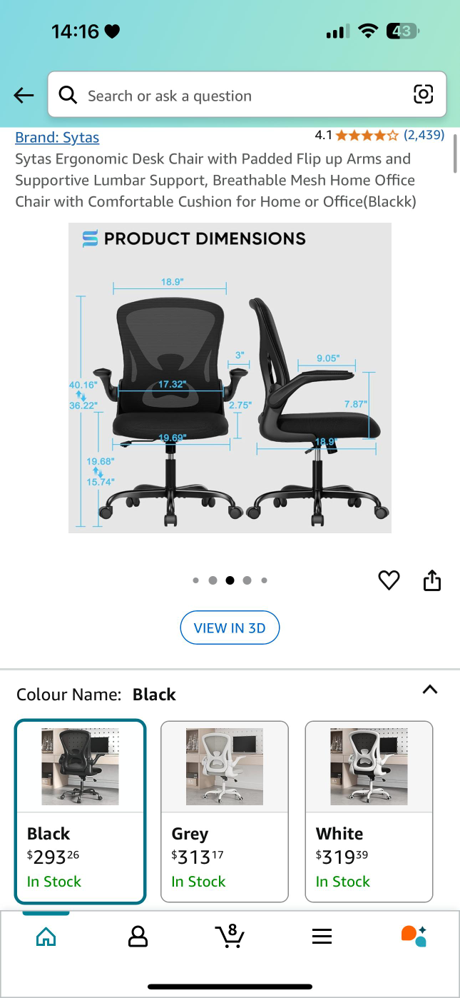 Sytas Ergonomic Mesh Office Chair - Black