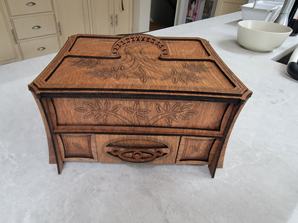 Wooden Jewelry Box with Drawers