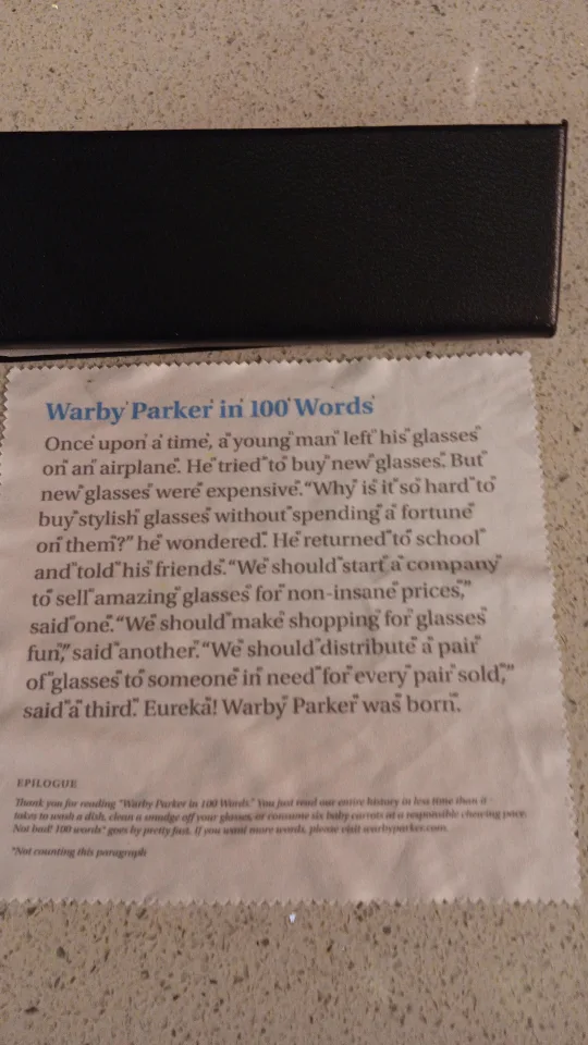 Warby Parker Eyeglass case & Cleaning Cloth image indicator(2)