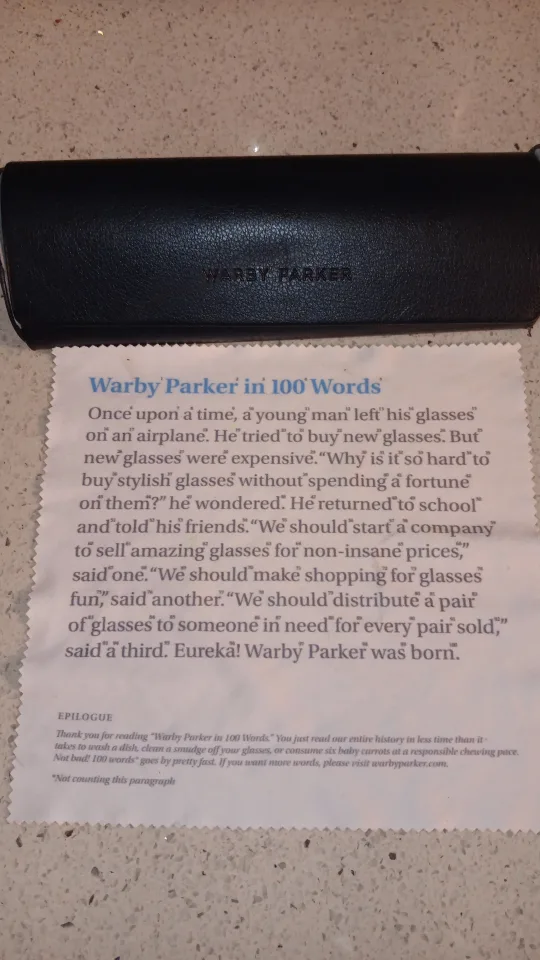 Warby Parker Eyeglass case & Cleaning Cloth image indicator(3)