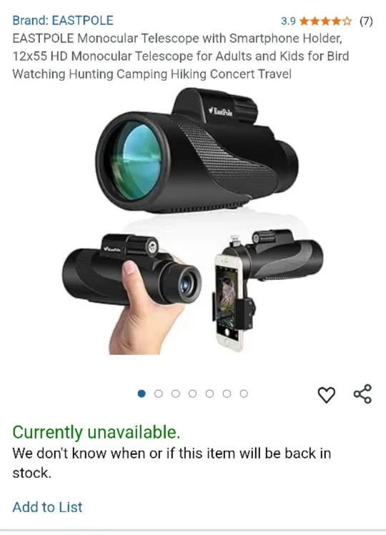 EASTPOLE waterproof Monocular Telescope image indicator(5)