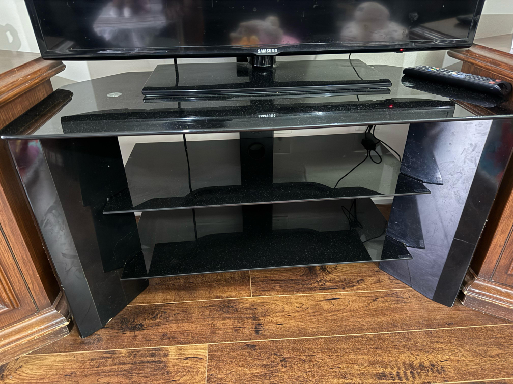 Black Glass TV Stand