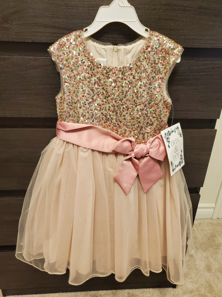 Girls' Sequined Party Dress- Size 6