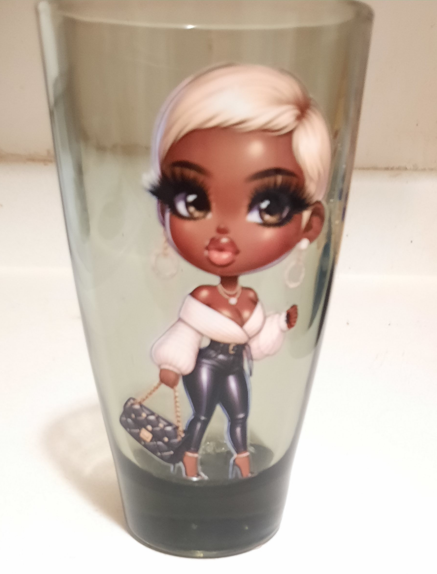 Cute Cartoon Girl Glass