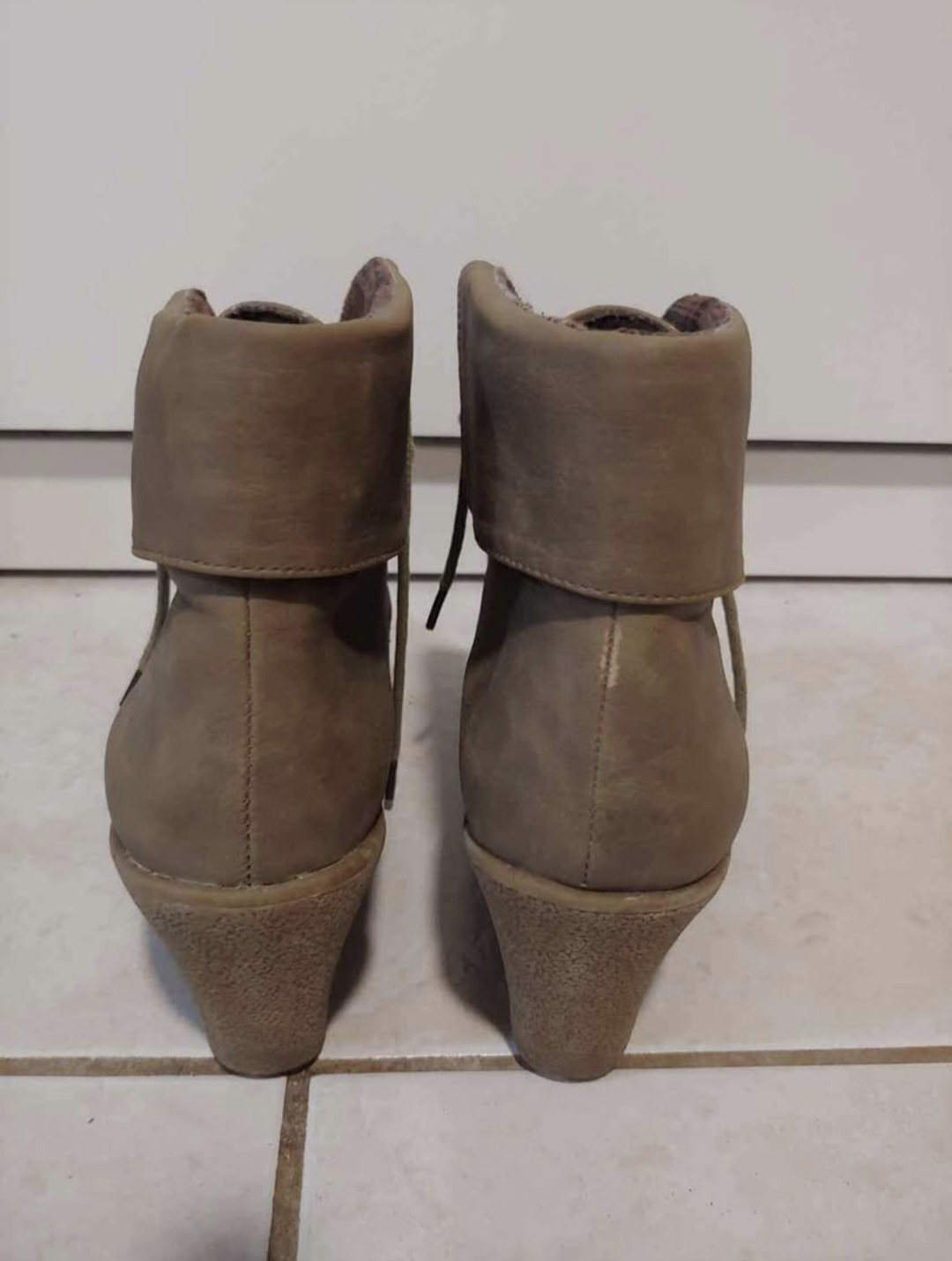 Women's Brown Wedge Ankle Boots - photo 3
