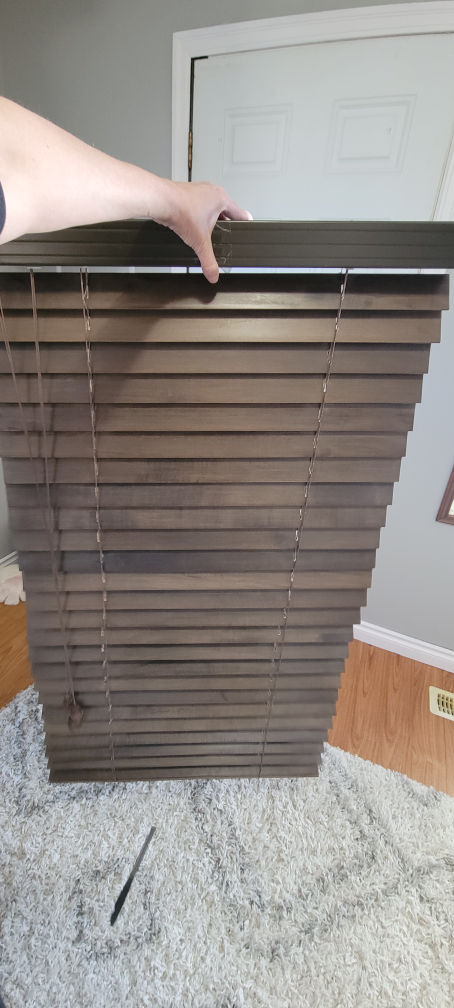 Dark Brown Wood Blinds 45 3/4" H x 26" W