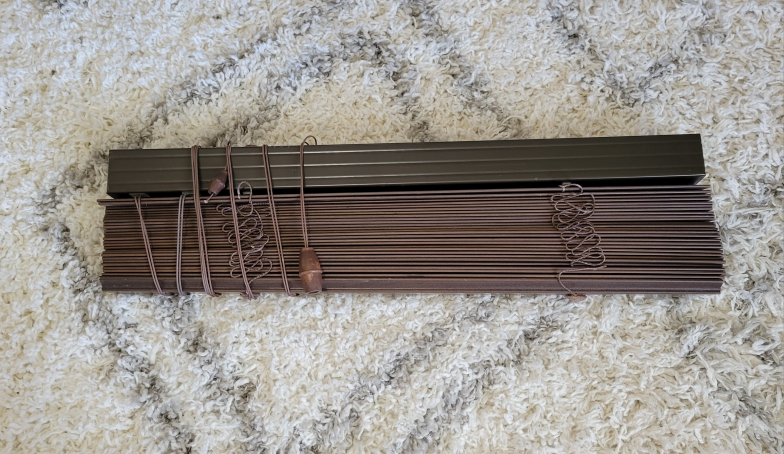 Dark Brown Wood Blinds 45 3/4" H x 26" W - photo 2