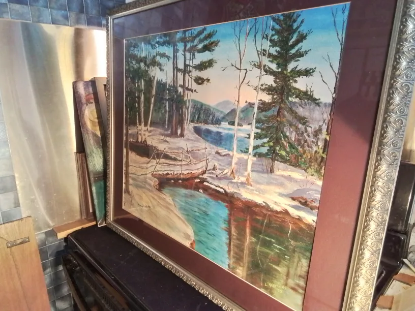 Original Framed winter landscape painting by L. Yeomans image indicator(3)