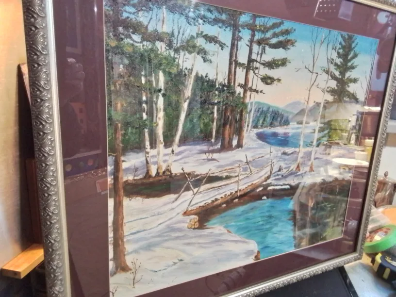 Original Framed winter landscape painting by L. Yeomans image indicator(6)