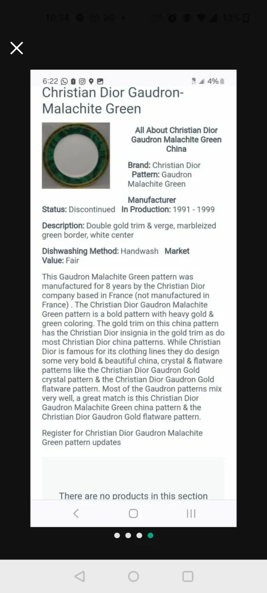 Christian Dior Gaurdron Malachite Green Plate image indicator(4)