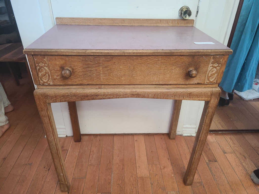 Vintage Wooden Desk with Single Drawer
