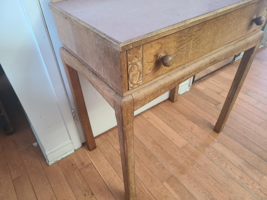 Vintage Wooden Desk with Single Drawer - photo 3