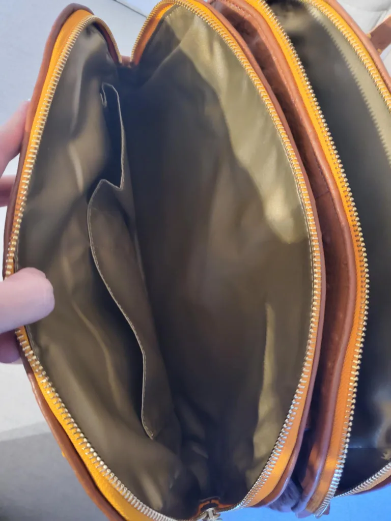 New with tag Coach Burnt Camel Ostrich Leather Handbag image indicator(8)