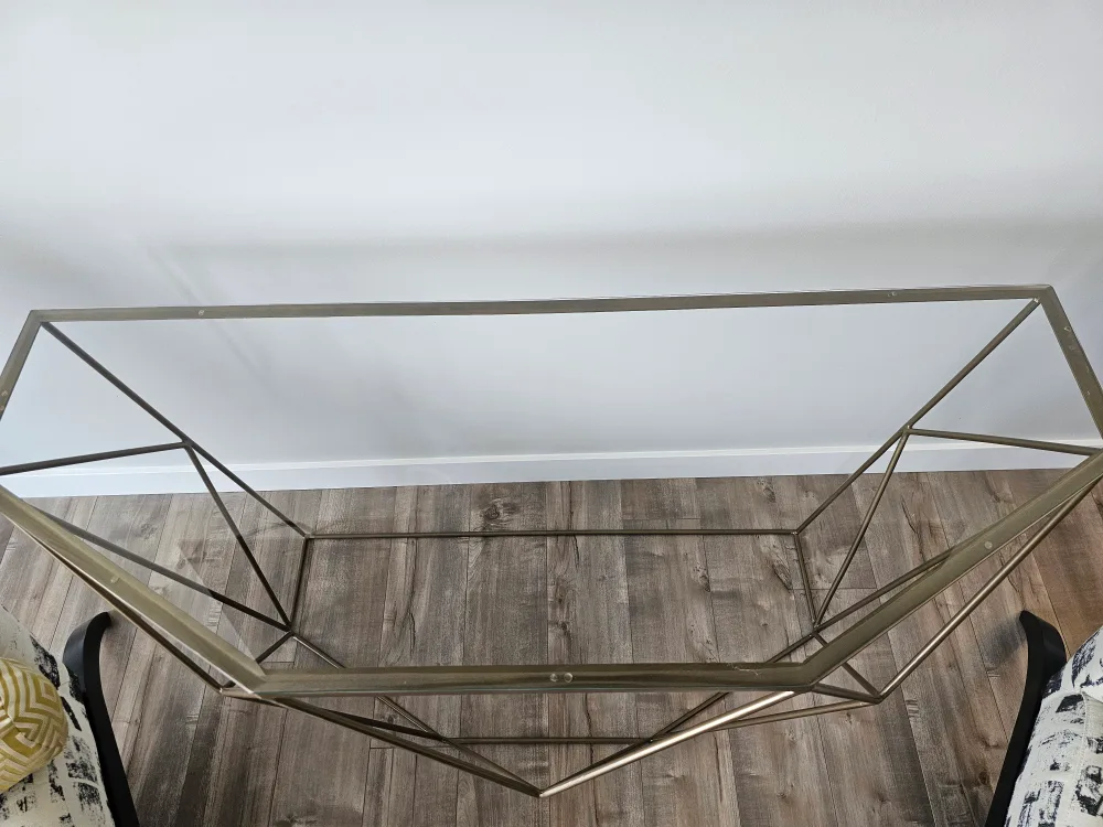 Geometric Glass Top Coffee Table and Console Table Set image indicator(5)