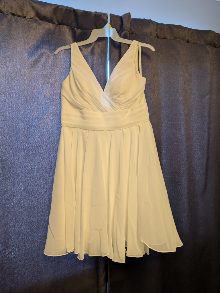 wedding/bridal shower dress (approx knee length)