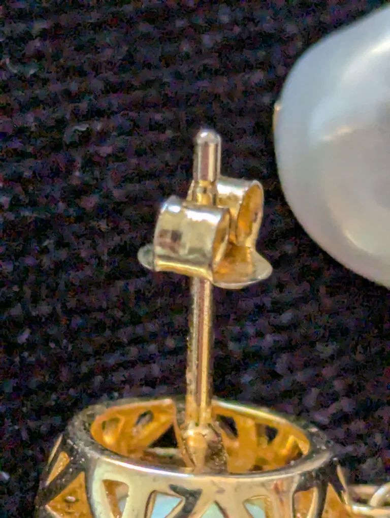 Elegant Pearl and Opal Drop Earrings image indicator(3)