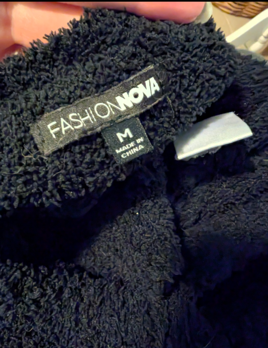 Fashion Nova Black Fluffy Halter Top - photo 3