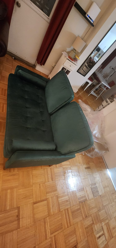 Modern Green Loveseat 2 Seater Sofa- NEVER USED& UNOPENED BOX - photo 3