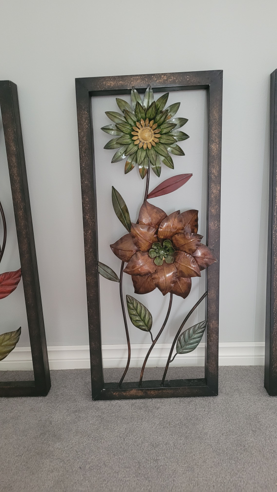 Set of Three Metal Flower Wall Decor - photo 3