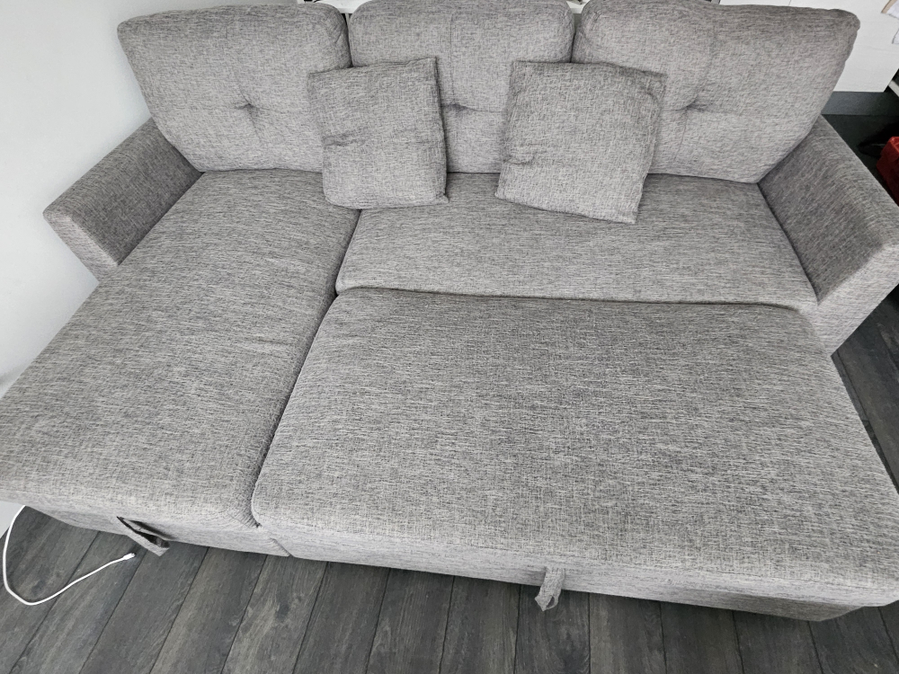 Grey Sectional Sofa with Storage