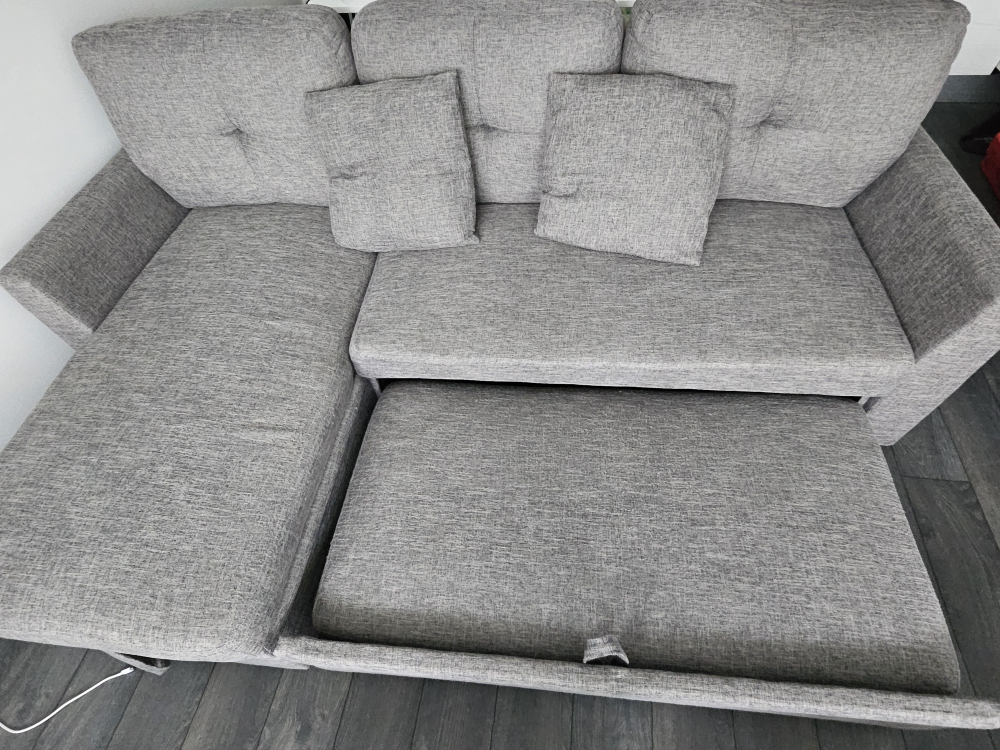 Grey Sectional Sofa with Storage - photo 2