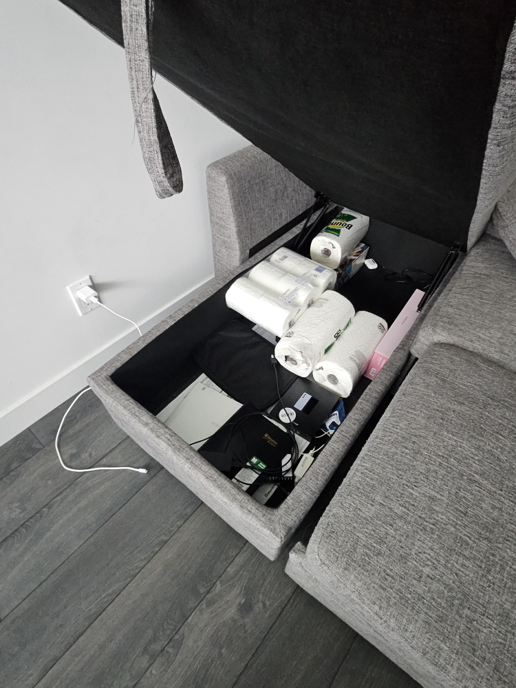 Grey Sectional Sofa with Storage - photo 5