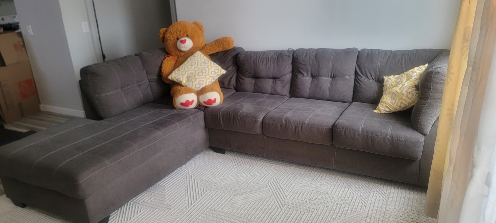 Dark Grey L-Shaped Sectional Sofa