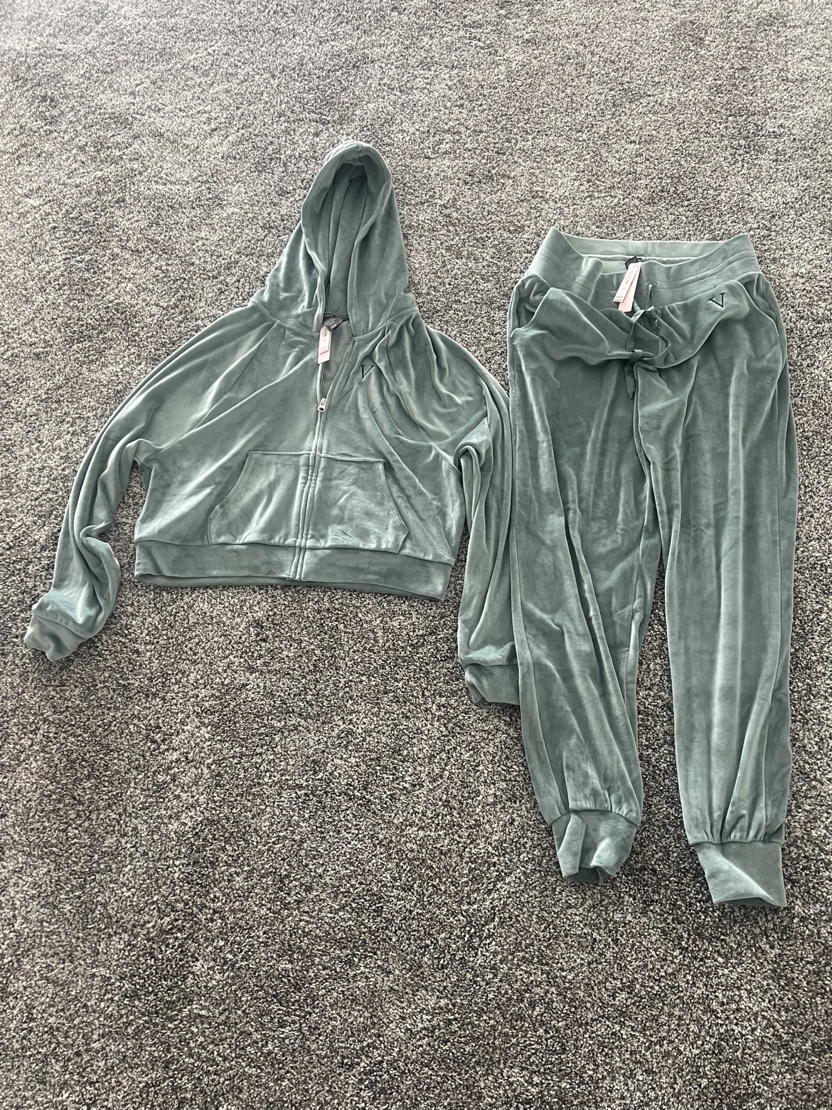 Victoria's Secret Velour Hoodie and Jogger Set - Size Small