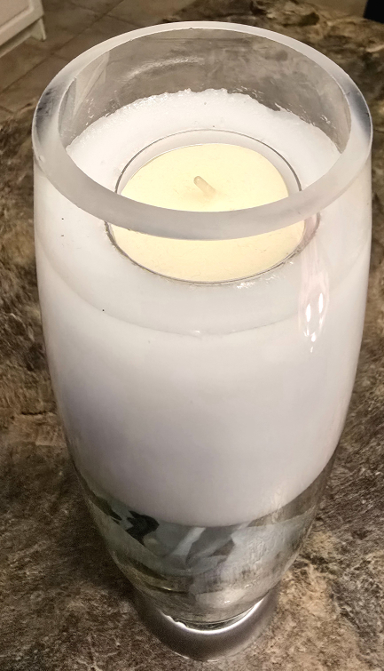 Floating Candle Glass Vase with LED Light Base💚 - photo 4