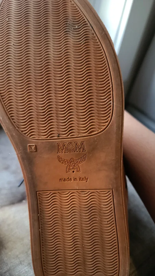 MCM Brown Leather Visetos High Top Sneakers image indicator(5)