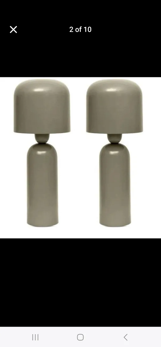 Pair of Moe's Echo Gloss Table Lamps - Taupe image indicator(4)