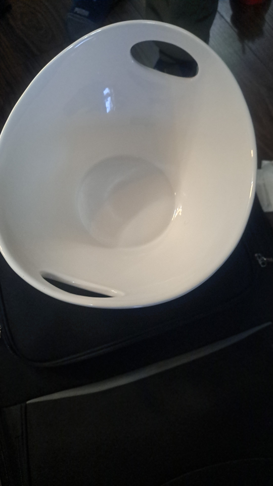 White Ceramic Serving Bowl with Handles - photo 2