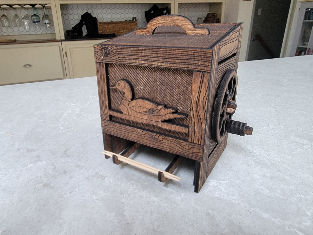 Wooden Toothpick Dispenser with Duck Design