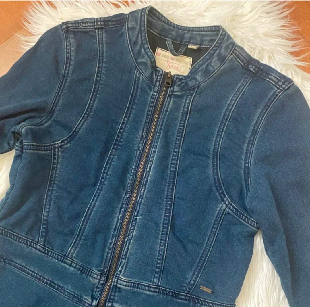 Triple Five Soul Long Sleeved Denim Dress image indicator(5)