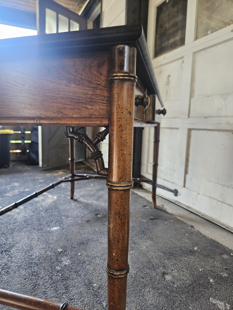 Vintage Bamboo Style Writing Desk - photo 5