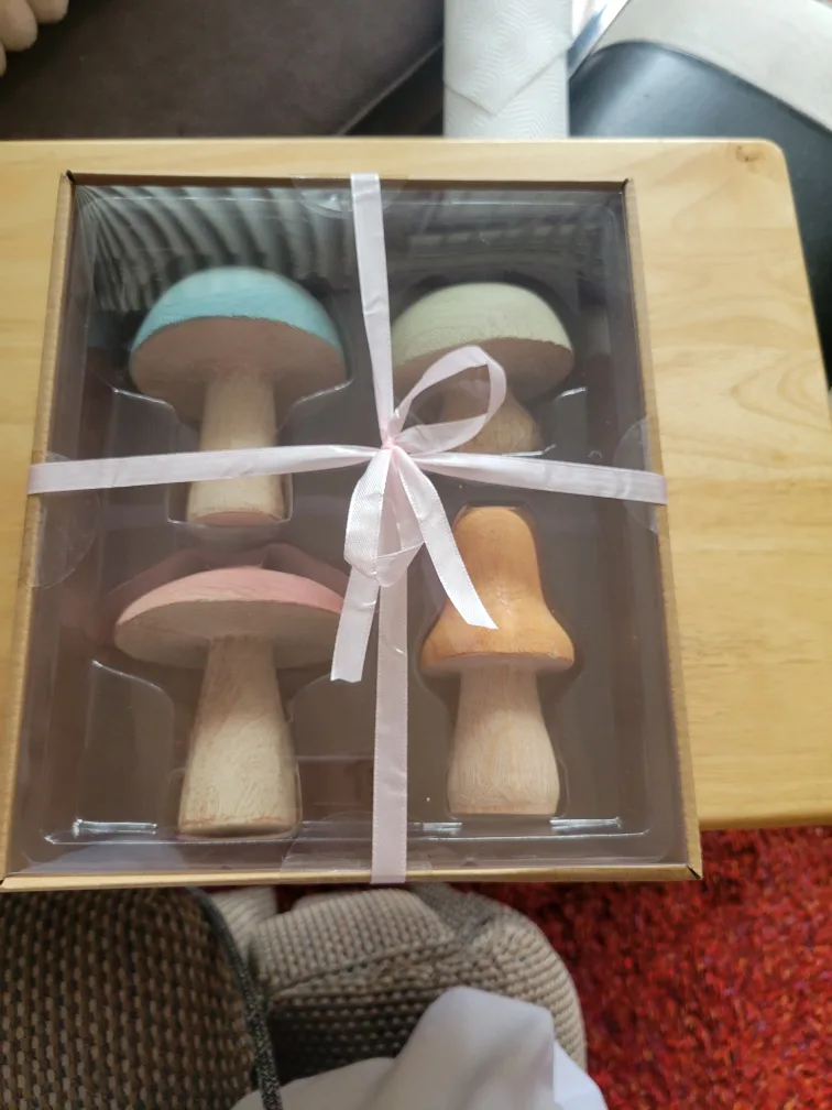 Four Wooden Mushroom Easter Deco Homesense image indicator(3)