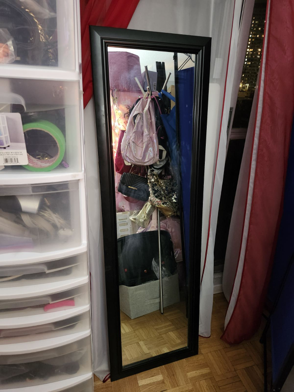 Full-Length Black Framed Mirror