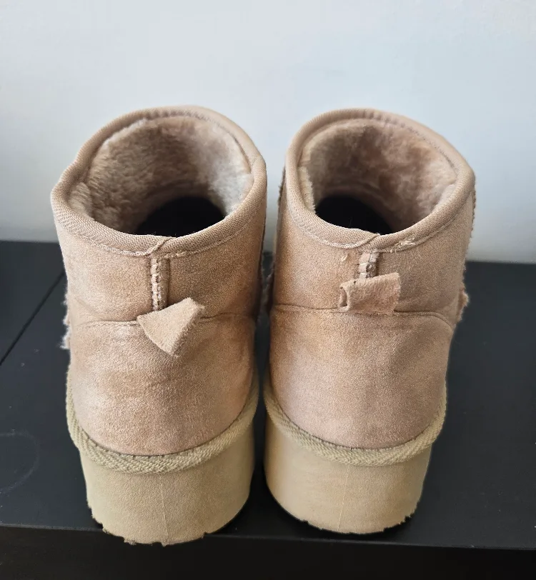 Women's Streetwear Society Beige Shearling Boots image indicator(2)
