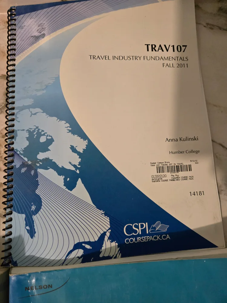 Humber Travel Tourism management program text books image indicator(5)