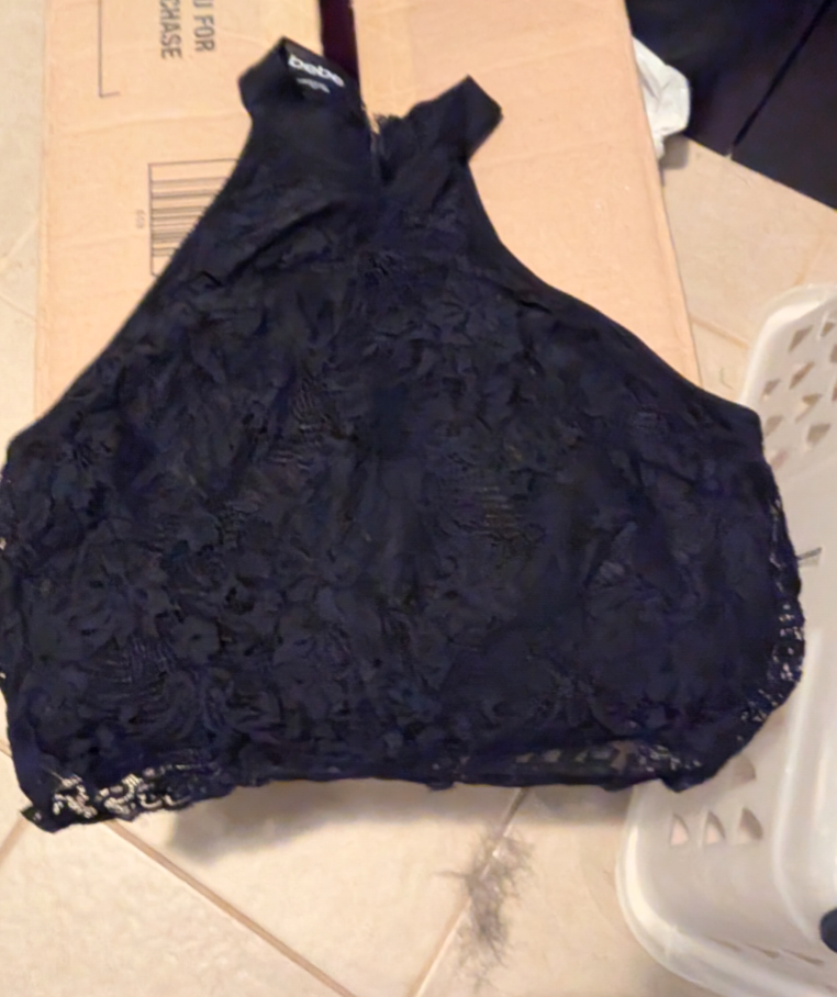 Black Lace Halter Top